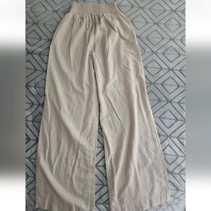 Love Tree Wide Leg Pants in Light Beige